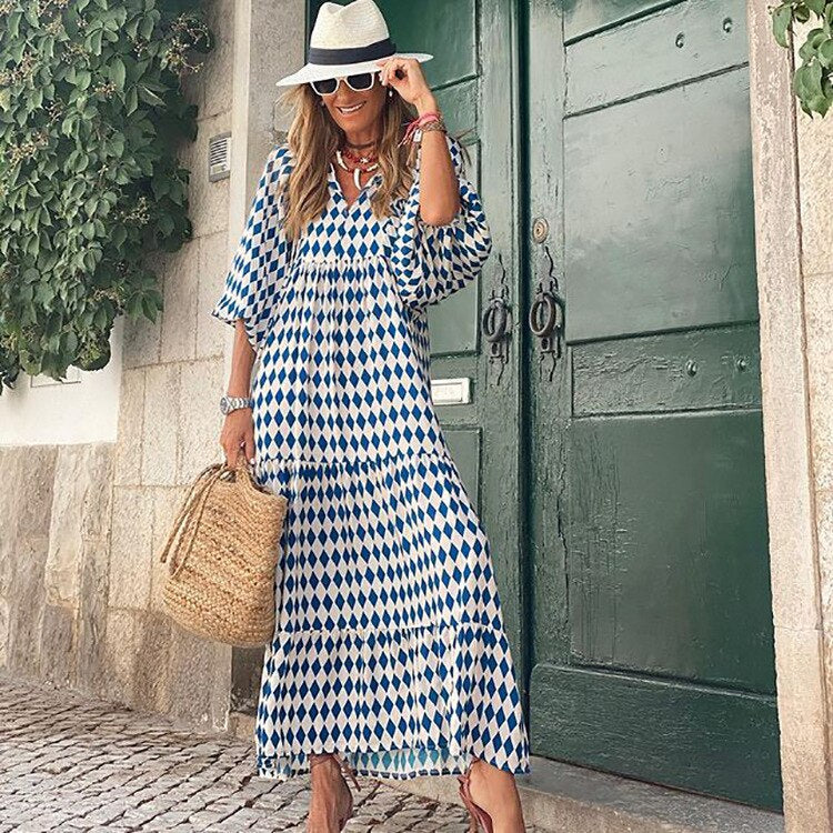 R&B - Hochwertiges Maxikleid mit schönem Muster