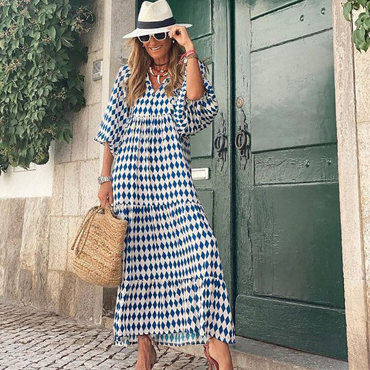 R&B - Hochwertiges Maxikleid mit schönem Muster