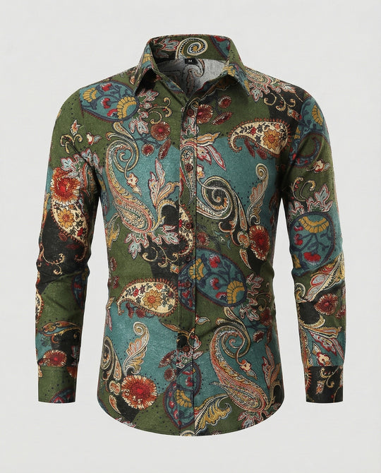 Herren Langarmhemd mit Paisleymuster | R&B