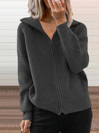 R&B | Gemütlicher Baumwolle Strick Zip-Up Pullover Jacke