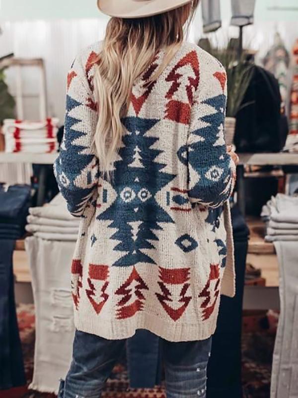 R&B | Boheme Cardigan mit Ethnischem Muster Weich und Warm Einzigartiges Design