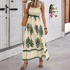 R&B | Bedrucktes Brustwickelkleid im Urlaubsstil