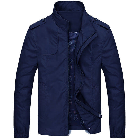 R&B | Freizeitjacke Slim Fit - Winddichte Übergangsjacke mit Stehkragen und Taschen, Modernes Design für Alltag und Outdoor