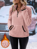 R&B | Bequeme Damen Fleece Sweatshirt mit Halb Reißverschluss