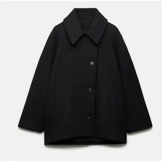 R&B | Übergrößen Jacke mit Umklappbarem Kragen und Seitentaschen