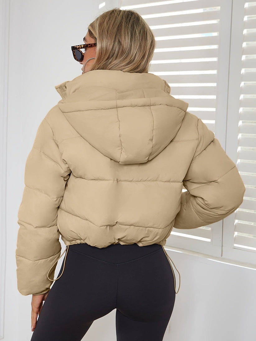 R&B | Taillierte Jacke mit Kapuze und Kordelzug für Frauen