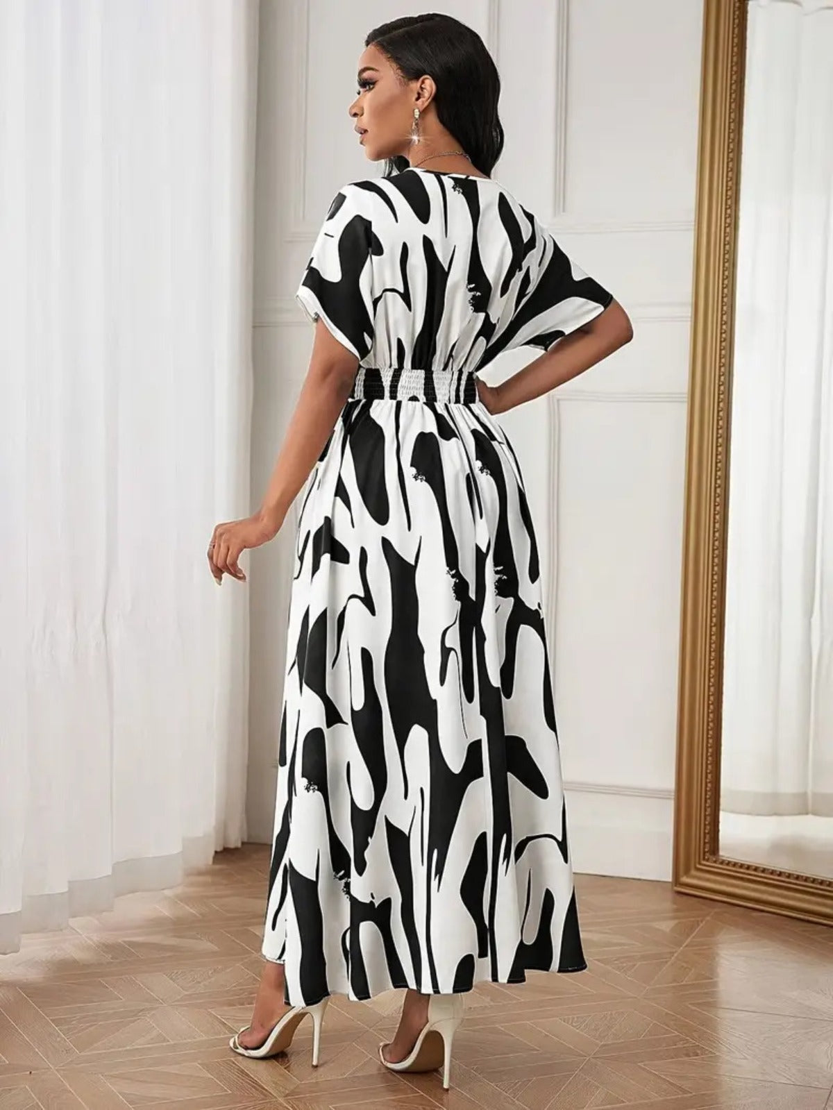 R&B | Damenkleid mit bedruckter Taille