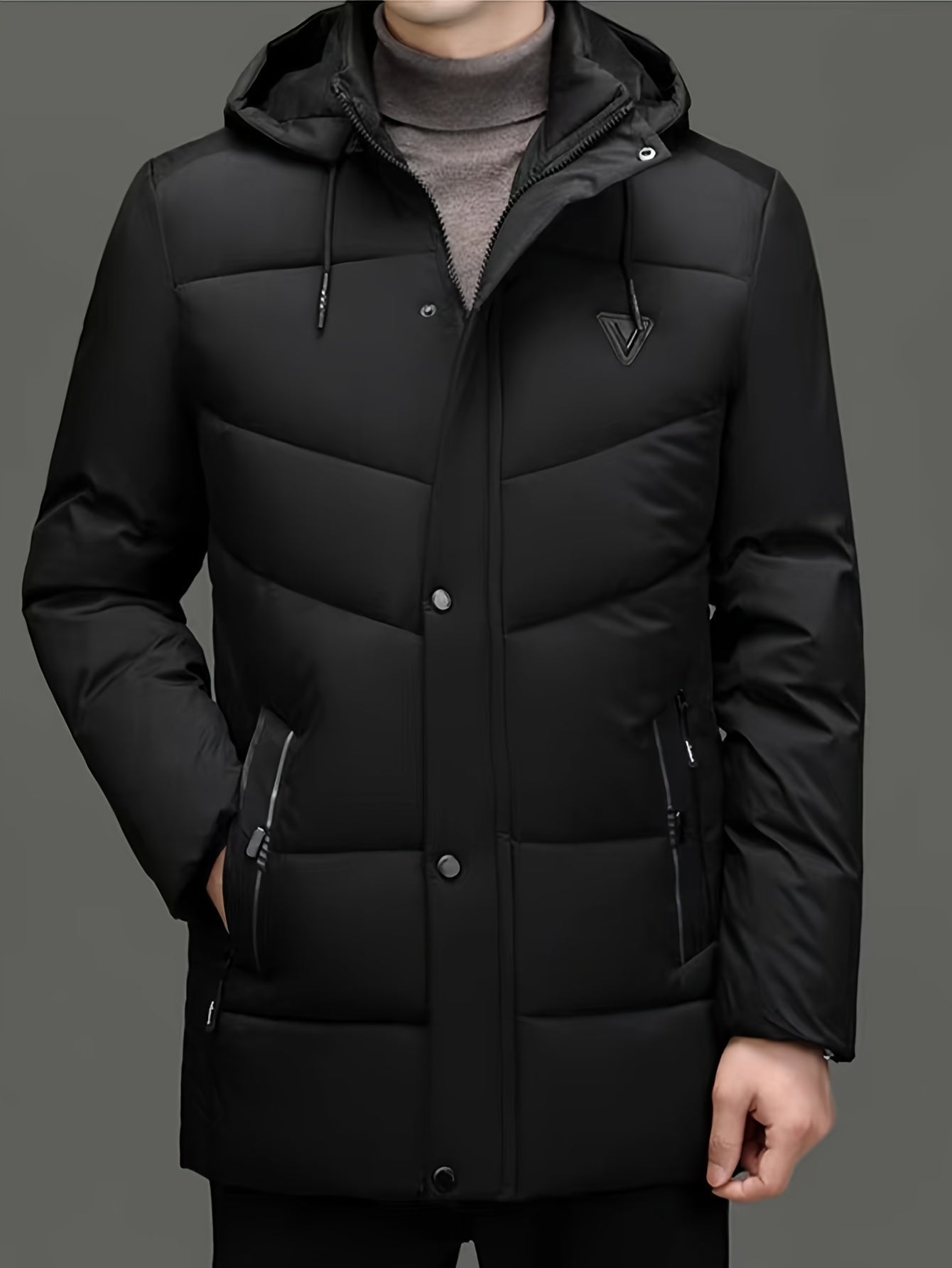 R&B | Warme Pufferjacke mit Kapuze Polyester Stil und Schutz