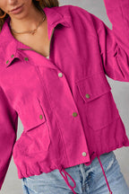 R&B | kariert Revers Mehrknopf-Zwei-Taschen-Midi-Jacke