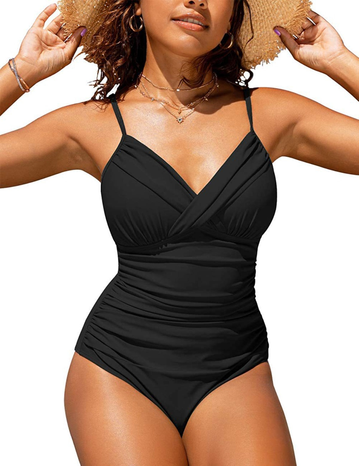 R&B | Sexy schlichter, kreuzfaltbarer, enger einteiliger Bikini