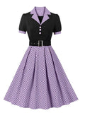 R&B | Stilvolle Herbst Vintage Kleid mit Polka Dots für Frauen