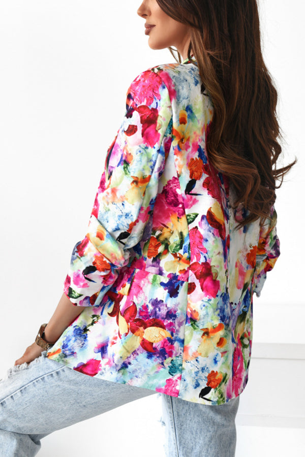 R&B | Freie und Echte Florale Revers Freizeitanzug Blazer