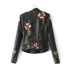 R&B | Damen Blumen PU Lederjacke