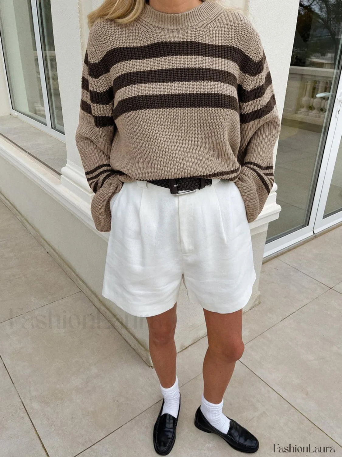 R&B | Gemütlicher Gestreifter Strickpullover für Den Täglichen Komfort