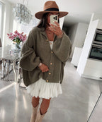 R&B | Gemütlicher, Übergrößen-Cardigan In Weichem Khaki
