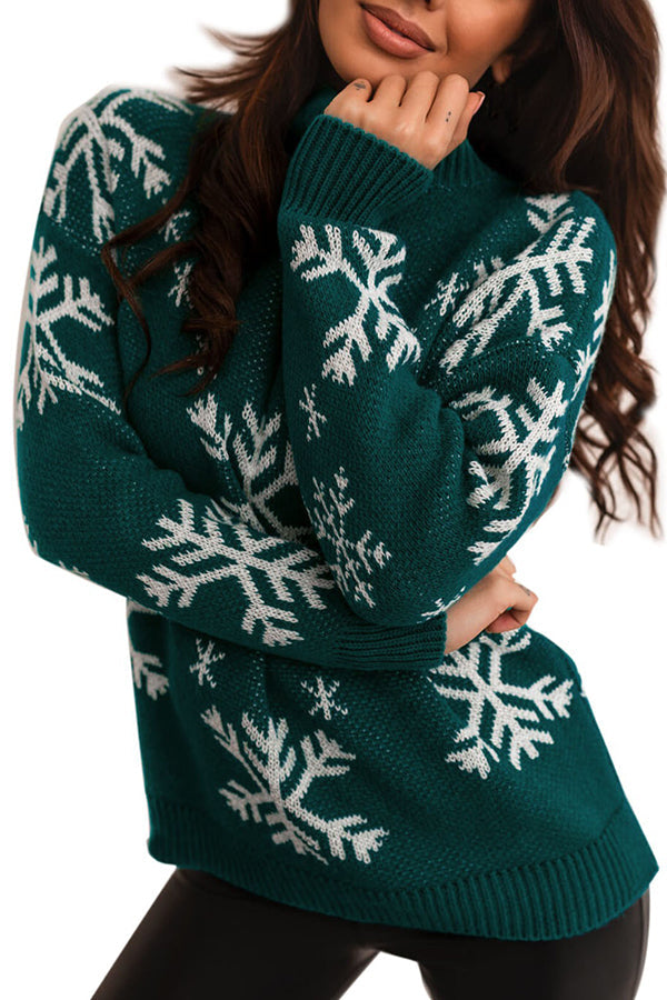 R&B | Rollkragen Weihnachtsdruck Strickpullover