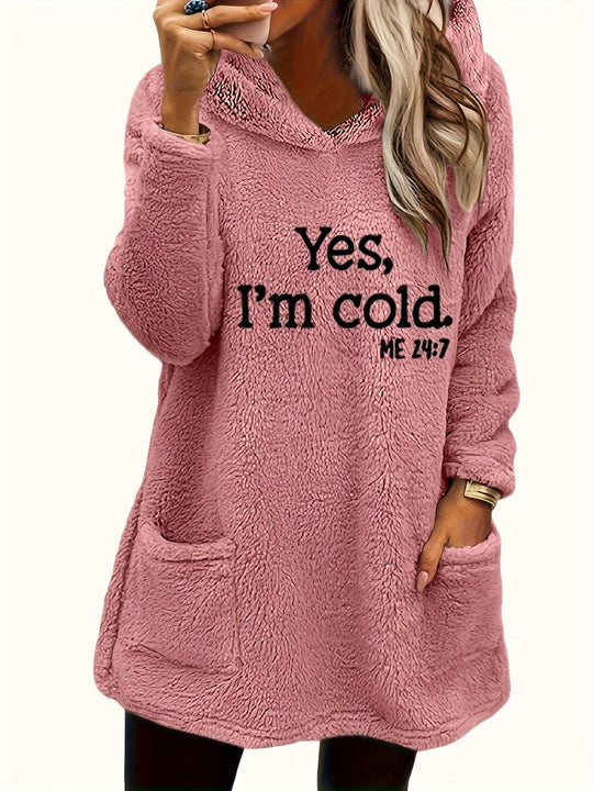 R&B | Langer Hoodie mit Print Fleece Wärme und Komfort