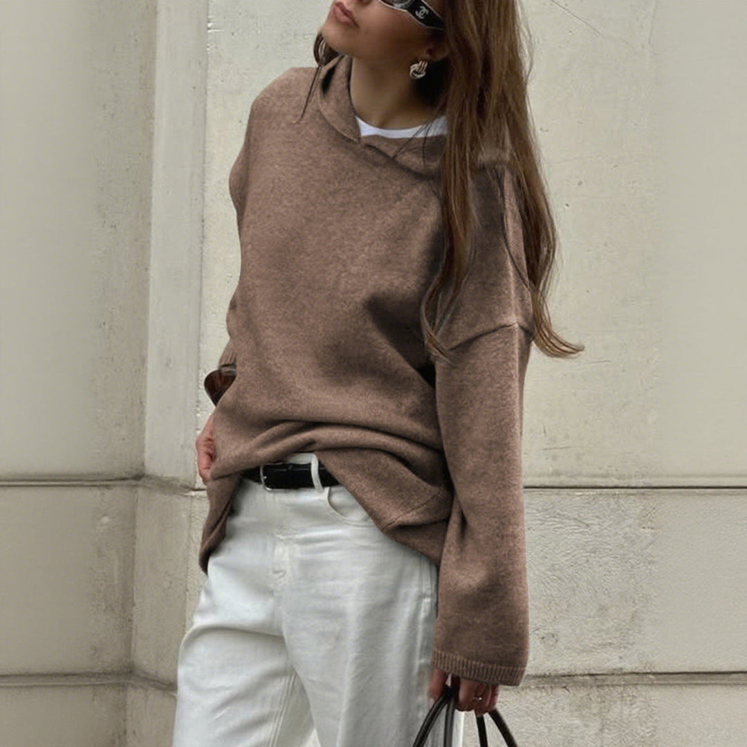 R&B | Strickpullover mit Rundhalsausschnitt