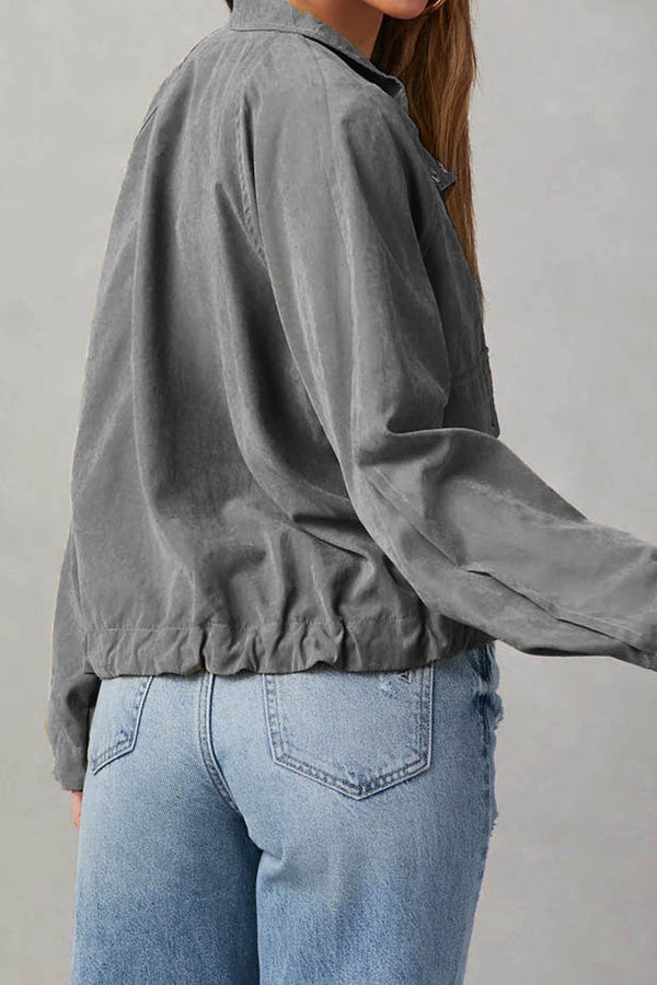 R&B | kariert Revers Mehrknopf-Zwei-Taschen-Midi-Jacke