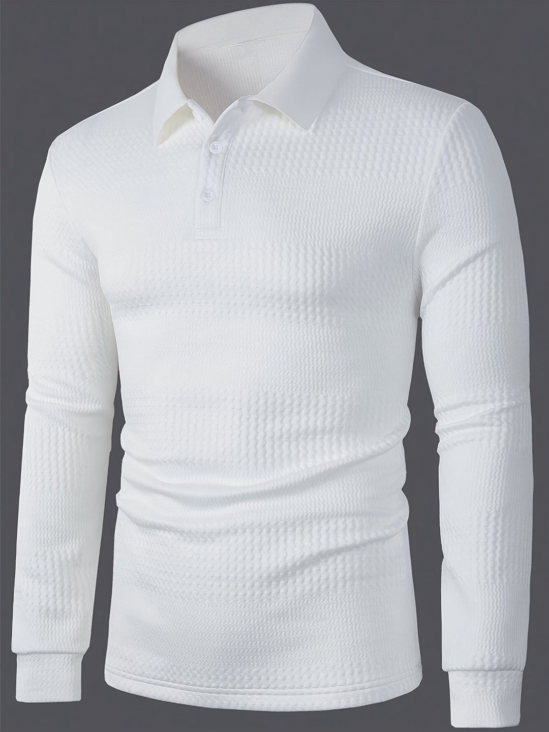 R&B | Elegante Langärmelige Polo Texturiertes Design Stilvoll und Komfortabel