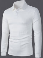 R&B | Elegante Langärmelige Polo Texturiertes Design Stilvoll und Komfortabel