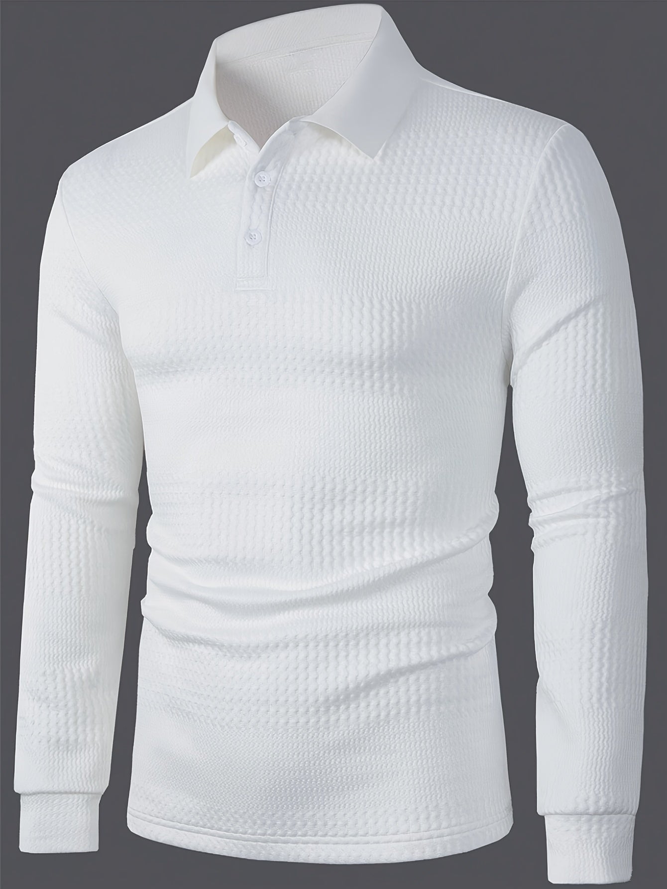 R&B | Elegante Langärmelige Polo Texturiertes Design Stilvoll und Komfortabel