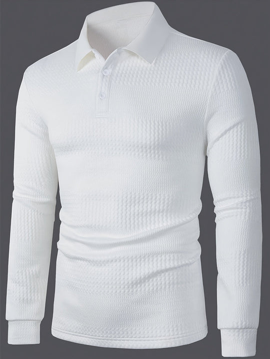 R&B | Elegante Langärmelige Polo Texturiertes Design Stilvoll und Komfortabel
