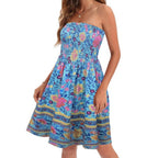 R&B | Bedrucktes Strandurlaub sexy Tube Top Kleid