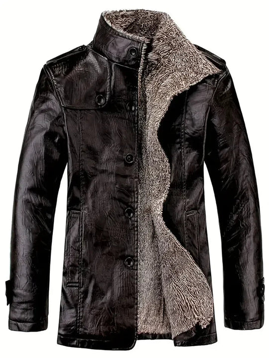 R&B | Herren Lederjacke mit Fleece-Futter
