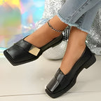 Marianne | Elegante Damen Slipper mit quadratischer Zehe und großer Schnalle R&B