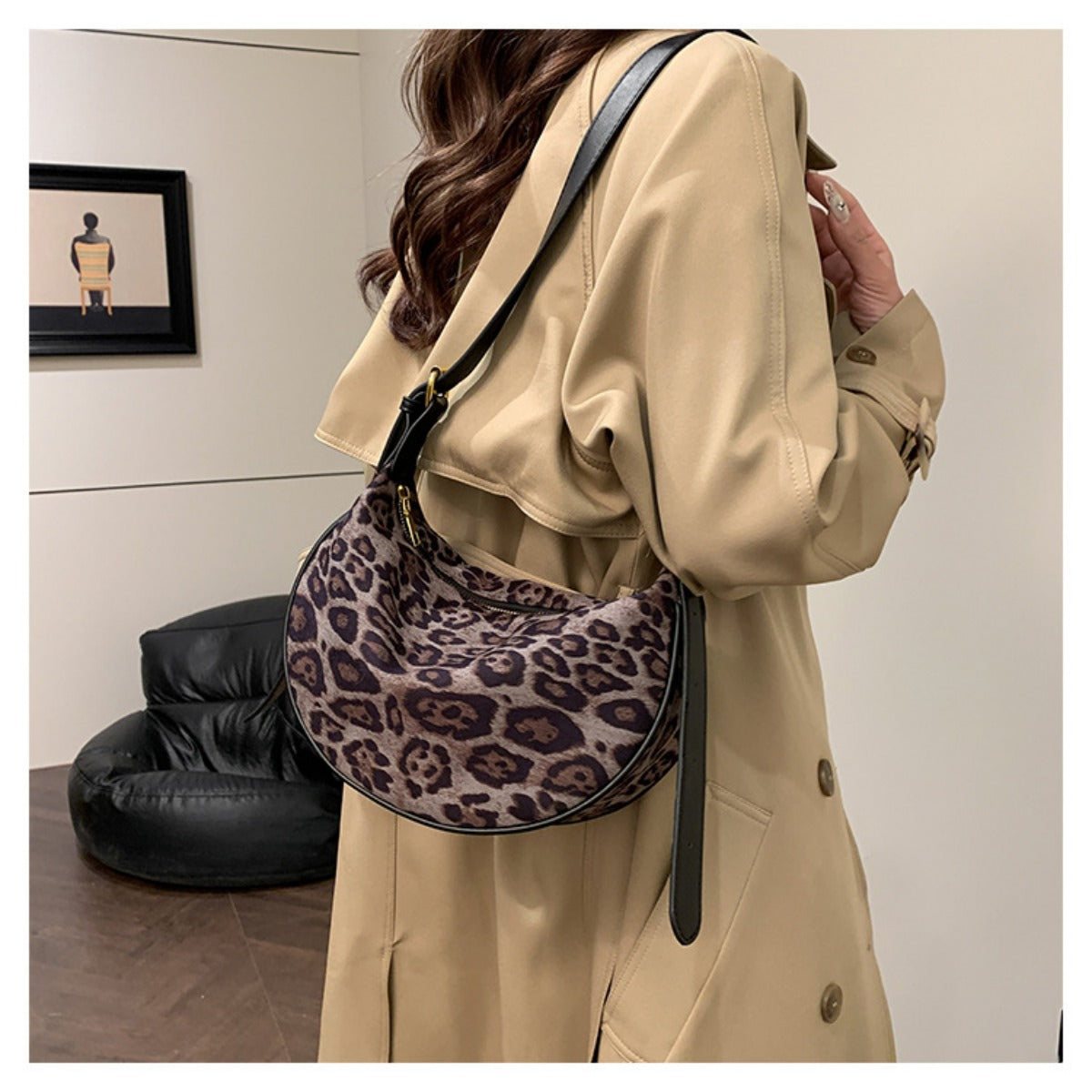 R&B | Vintage Umhängetasche mit Leopardenmuster