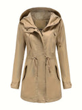R&B | Damen Langarm Wasserdichter Trenchcoat Mit Kapuze