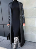 R&B | Eleganter Langer Mantel Im Lederlook