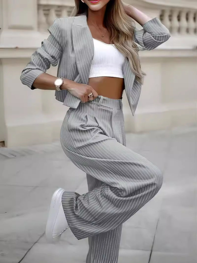 R&B | Stylischer Nadelstreifen Blazer und Hosen Satz