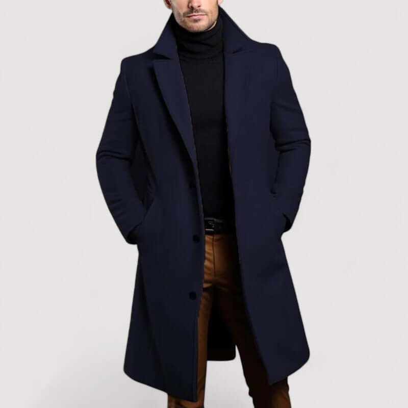 R&B | Herren Langer Winter Wollmantel