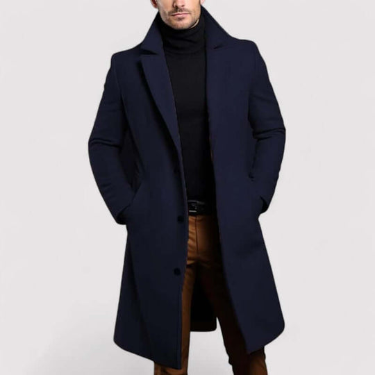 R&B | Herren Langer Winter Wollmantel