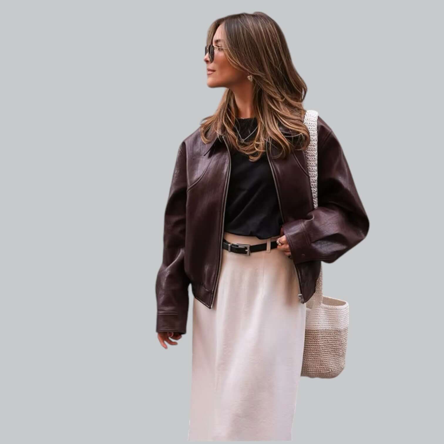 R&B | Unisex Vintage Stil Lederlook Jacke