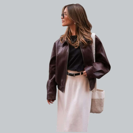 R&B | Unisex Vintage Stil Lederlook Jacke