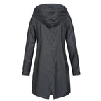 R&B | Damen Langer Herbstmantel mit Hohem Kragen & Knopfleiste