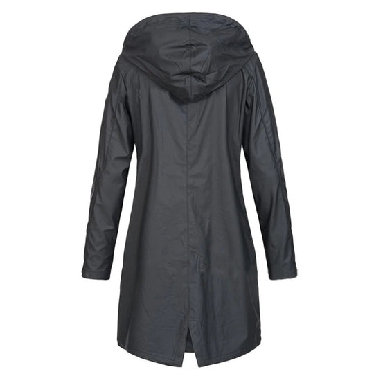 R&B | Damen Langer Herbstmantel mit Hohem Kragen & Knopfleiste