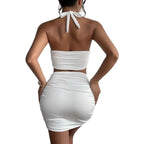 R&B | Ärmelloses Neck Tube Top Weste Hip Wrap Set