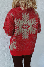 R&B | Weihnachtsmuster Gestrickter Rundhalsausschnitt Langarmpullover