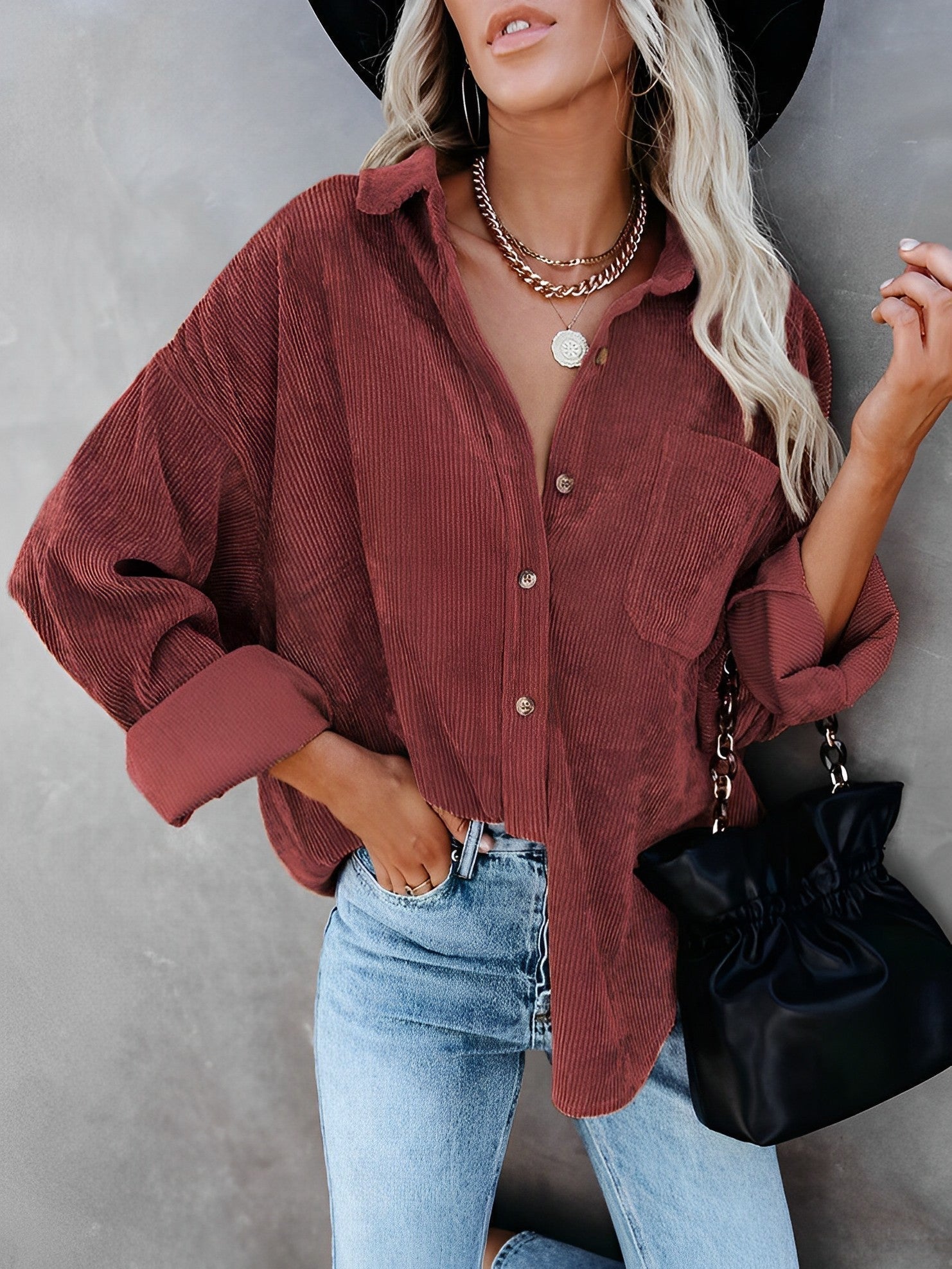 R&B | Cordjacke mit Knöpfen