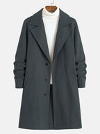 R&B | Elegante Lange Jacke Polyester und Wolle Klassisch und Warm