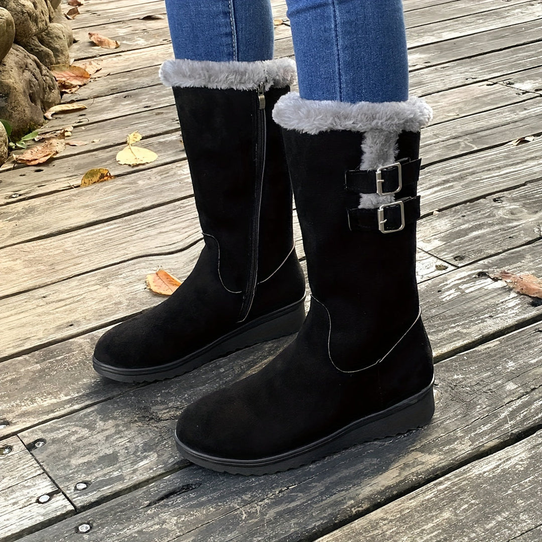 R&B | Verstärkte Samt Mittelrohr Schnee Stiefel