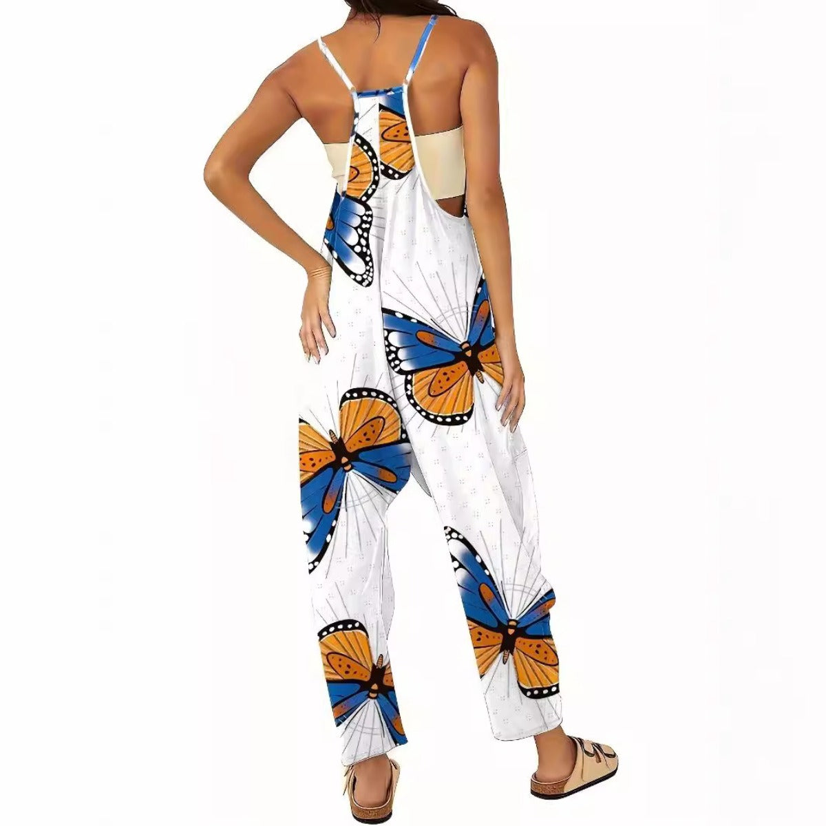 R&B | Bedruckter lässiger ärmelloser lockerer Jumpsuit für Frauen