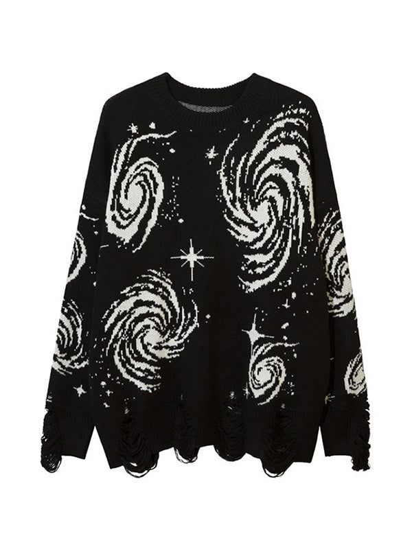 R&B | Farbe Vintage Druck Zerrissene Sweatshirt