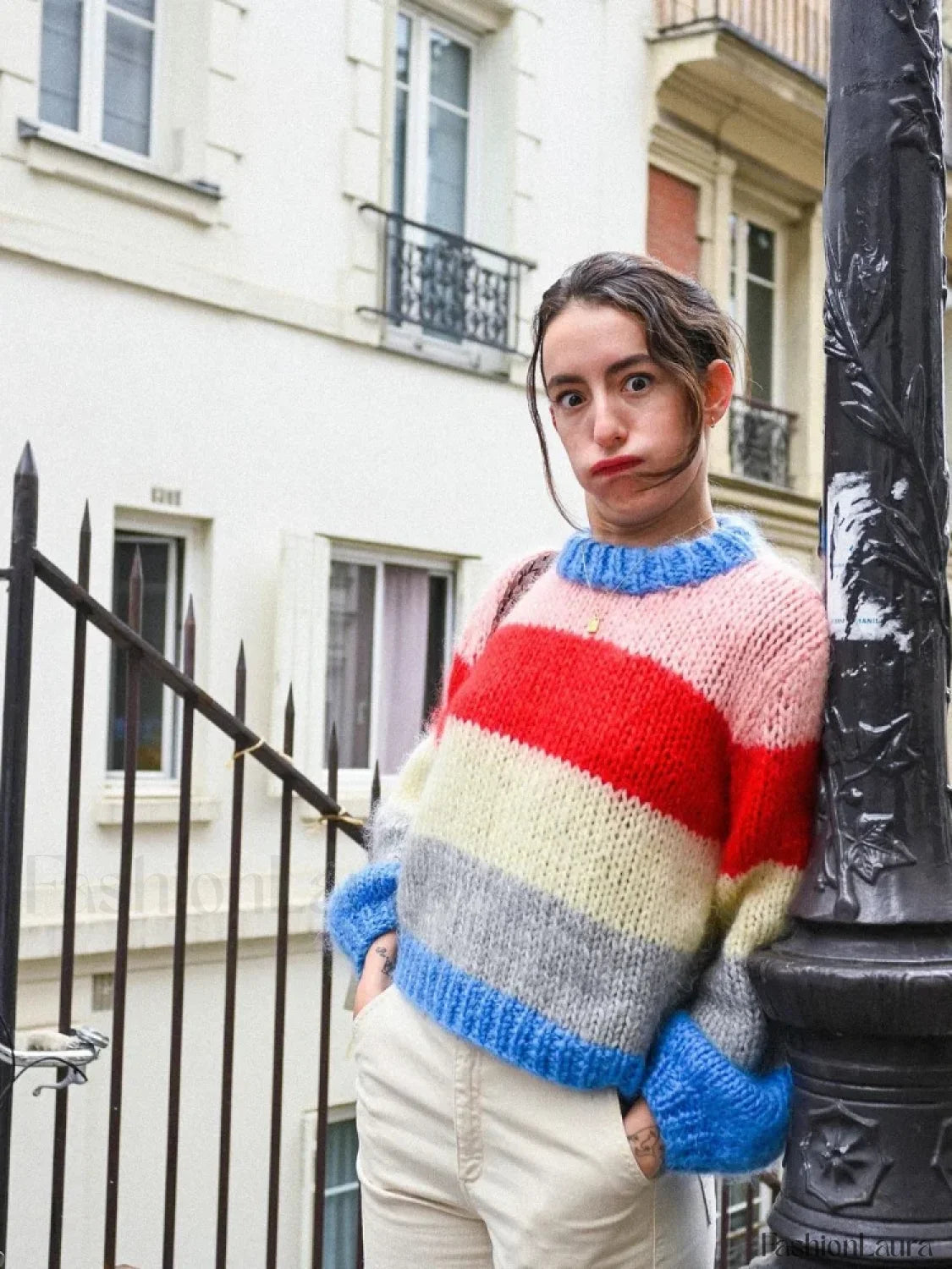R&B | Bunter Gestreifter Strickpullover für Lässig Schicke Looks