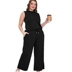 R&B | Weste Kurzes Hosen-Set mit weitem Bein