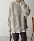 R&B | Übergroßer Strickpullover mit Tasche